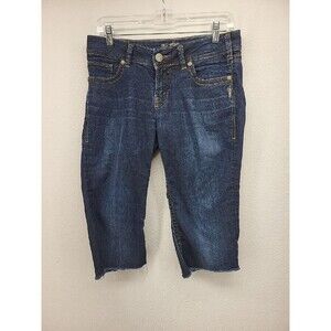 Silver Womens Pants Blue 28 Suki Denim Stretch Crop Capri Pedal-Pushers Casual